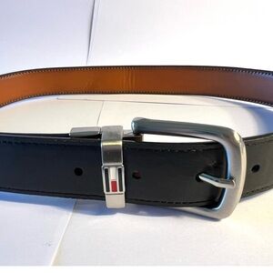 Tommy Hilfiger DMHJ  Medium Leather Handcrafted 26-28 Men's Black/Brown Belt